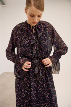 Платье Lokka 1681Т черный/принт_цветы - фото 4