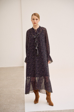 Платье Lokka 1681Т черный/принт_цветы - фото 1