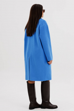 Голубое пальто рубашечного кроя с классическим воротником Fantazia Mod 4950 - фото 2