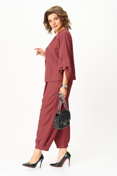 Брюки, жакет Michel chic 1436 брусничный - фото 4