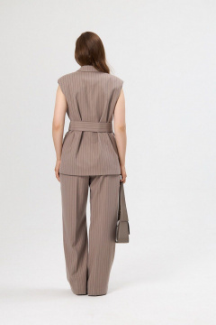 Брюки, жилет ALIN 6005 темный_беж_в_полоску - фото 3