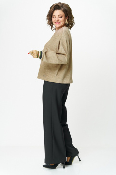 Блуза, брюки БелЭльСтиль 876-3_25_22+601-2_88_22 бежевый_черный - фото 5