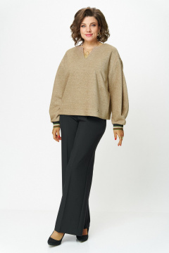 Блуза, брюки БелЭльСтиль 876-3_25_22+601-2_88_22 бежевый_черный - фото 1