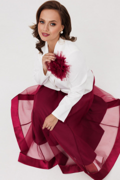 Жакет, юбка Mubliz 285 бордово-белый - фото 4