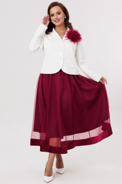 Жакет, юбка Mubliz 285 бордово-белый - фото 2
