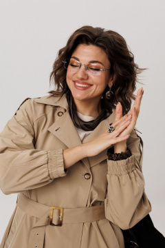 Тренч классического кроя из водоотталкивающей ткани и хлопка Anelli 1419 карри - фото 4