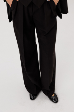 Палаццо брюки со складами и широким низом DNM 033 черный - фото 4