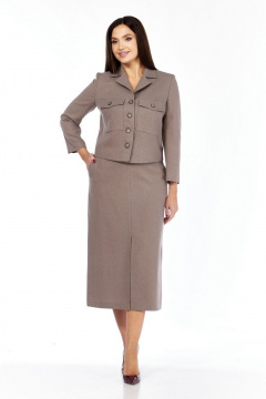 Жакет, юбка Милора-стиль 1382 какао - фото 1