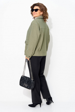 Брюки, жакет Liliana 1482БРП олива+черный - фото 4