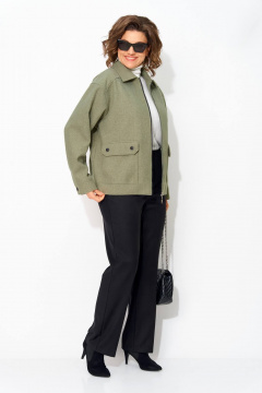 Брюки, жакет Liliana 1482БРП олива+черный - фото 3