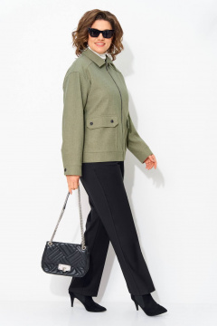 Брюки, жакет Liliana 1482БРП олива+черный - фото 2