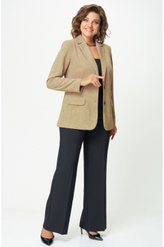 Брюки, жакет БелЭльСтиль 203-2_83_22+601-2_88_22 бежевый+черный - фото 1