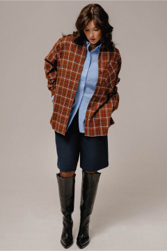 Рубашка JRSy 2381 коричневый
_клетка - фото 2