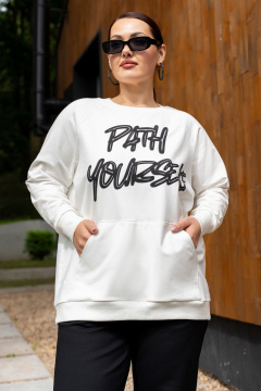 Джемпер ADARIN А33 молоко/печать_ черный - фото 1