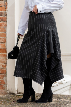 Блуза, юбка, галстук ADARIN А38 черный/полоска/ - фото 4