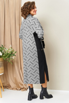 Платье VOLNA 1442 черно-серый - фото 4