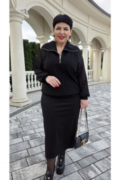 Джемпер, юбка Vittoria Queen 25273 черный - фото 5