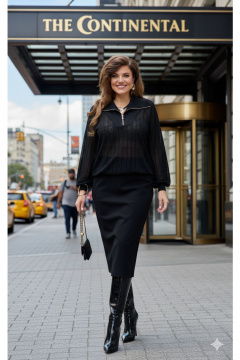 Джемпер, юбка Vittoria Queen 25273 черный - фото 1