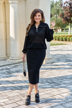 Джемпер, юбка Vittoria Queen 25273 черный - фото 2