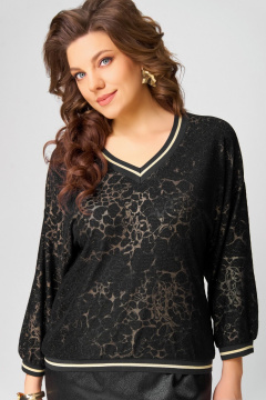 Джемпер, юбка Fita 3152 черно-золотистый - фото 5