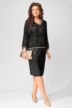 Джемпер, юбка Fita 3152 черно-золотистый - фото 2