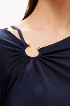 Лонгслив Nelva 23344 темно-синий - фото 3