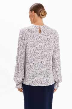 Блуза Nelva 23482 серо-синий принт - фото 3