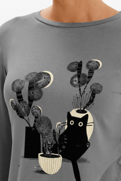 Лонгслив Nelva 23490 серый - фото 2