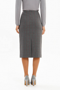 Юбка Nelva 4929 серый бордовая клетка - фото 2