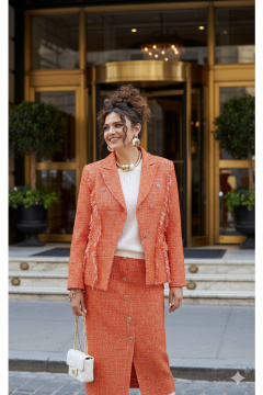 Жакет, юбка Vittoria Queen 26593 оранжевый - фото 1