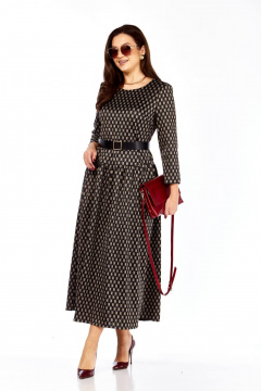 Платье Taita plus 2526/2 т.шоколад + беж - фото 4