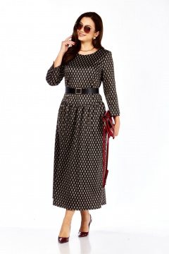 Платье Taita plus 2526/2 т.шоколад + беж - фото 3