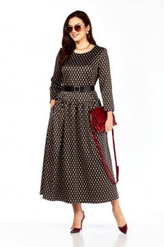 Платье Taita plus 2526/2 т.шоколад + беж - фото 2