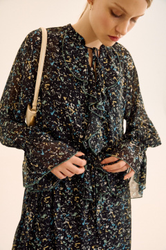 Платье Lokka 1681Р черный/мультиколор - фото 3