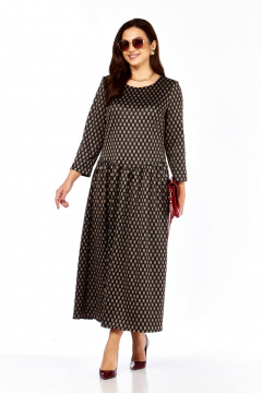 Платье Taita plus 2526/3 т.шоколад + беж - фото 1