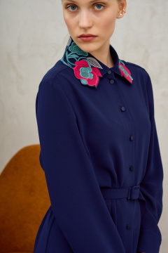 Платье, пояс Lokka 1712 синий - фото 4