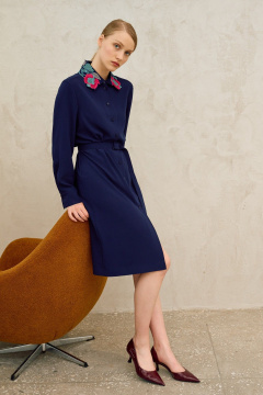 Платье, пояс Lokka 1712 синий - фото 3