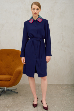 Платье, пояс Lokka 1712 синий - фото 1