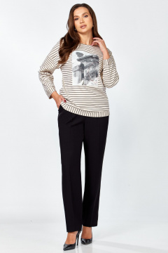 Брюки, туника Мишель стиль 1320 кремово-черный - фото 1