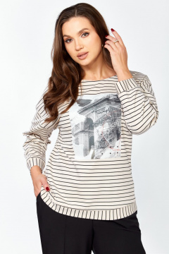 Брюки, туника Мишель стиль 1320 кремово-черный - фото 5