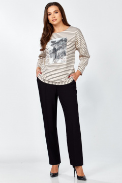 Брюки, туника Мишель стиль 1320 кремово-черный - фото 2