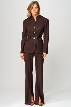 Брюки, жакет Laikony L-343 шоколад - фото 1