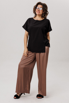 Топ Anelli 1576 черный кофе - фото 2