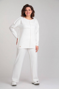 Стильные джемпер и брюки из трикотажного полотна Диомант 2017 экрю - фото 1