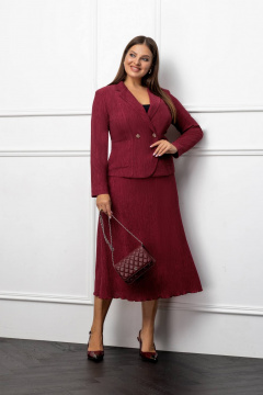 Жакет, юбка Gold Style 2723 бордовый - фото 3