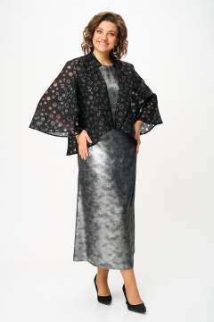 Блуза, платье Koketka i K 1320 серебристый+черный - фото 2