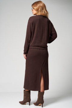 Джемпер, юбка Laikony L-283 шоколадный - фото 5