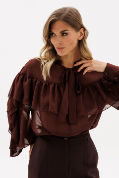 Блуза EOLA 2935 шоколад - фото 2