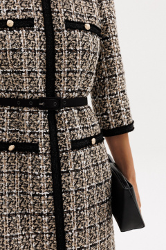 Платье EOLA 2952 бежево-черная_клетка - фото 5