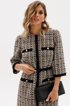 Платье EOLA 2952 бежево-черная_клетка - фото 4